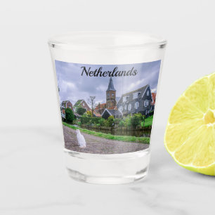 Traditional fishing village Marken in Netherlands  Shot Glass