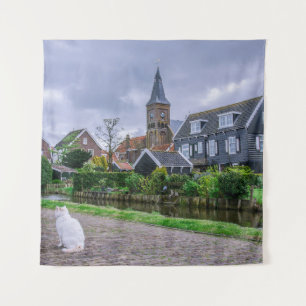 Traditional fishing village Marken in Netherlands Tapestry