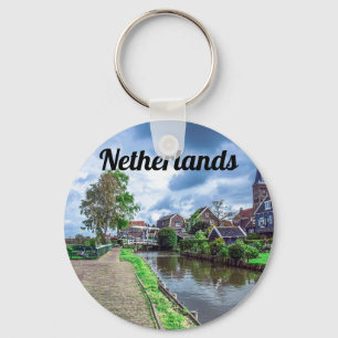 Traditional fishing village Marken, Netherlands Key Ring