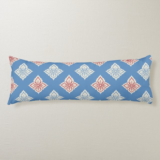Traditional Floral Block Print Pattern Body Cushion (Front)