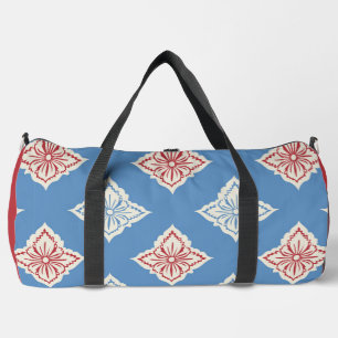 Traditional Floral Block Print Pattern Duffle Bag