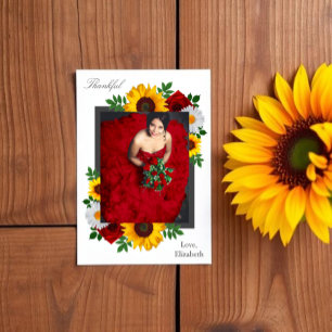 Traditional Floral Bridal Shower Thank You Card