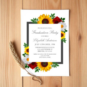 Traditional Floral Graduation Party Invitation
