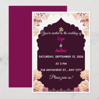 Traditional Floral Mandala Wedding Invitation