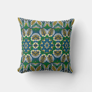 Traditional floral ornament, seamless pattern with cushion