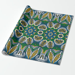 Traditional floral ornament, seamless pattern with wrapping paper