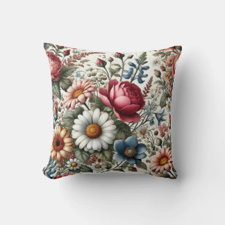 Traditional floral throw pillows
