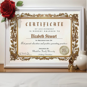 Traditional flourish frame elegant diploma