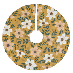 Traditional Flowers: Muster Seamless Pattern Brushed Polyester Tree Skirt