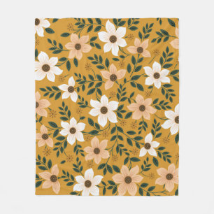 Traditional Flowers: Muster Seamless Pattern Fleece Blanket