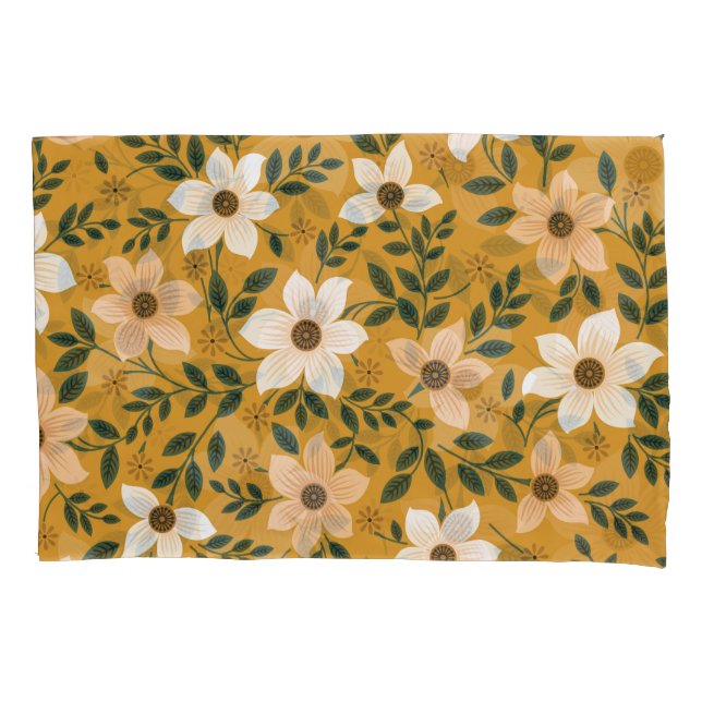 Traditional Flowers: Muster Seamless Pattern Pillowcase (Front)