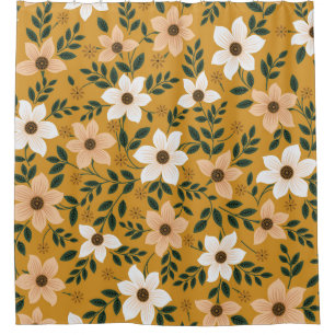 Traditional Flowers: Muster Seamless Pattern Shower Curtain