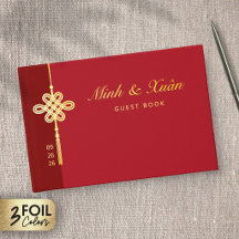 Traditional Foil Concentric Knot Red Wedding