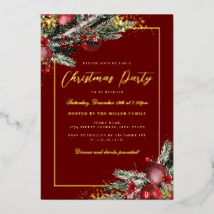 Traditional Foliage Frame Christmas Party