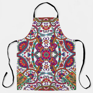 Traditional Folk Art Allover Designart, ethnic, ba Apron