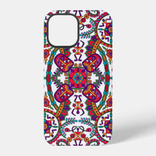 Traditional Folk Art Designart,ethnic,background,c iPhone 12 Case