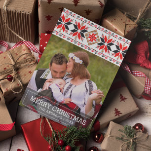 Traditional Folk Art Nordic Christmas Photo Holiday Card