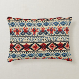 Traditional Folk Embroidery Stripe  Pattern Decorative Cushion