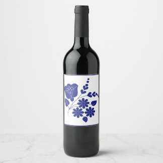 Traditional Folk Pattern Wine Label