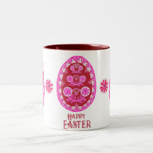 Traditional Folk Pink Pysanka Easter Egg