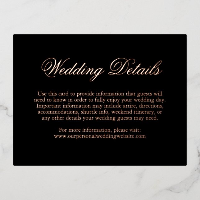 Traditional Formal Elegant Wedding Enclosure Card (Front)
