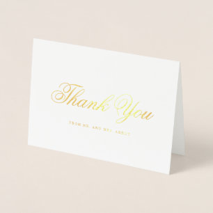 Traditional Formal Photo Elegant Wedding Thank You Foil Card