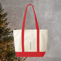 Traditional French Joyeux Noël Christmas Red Trim