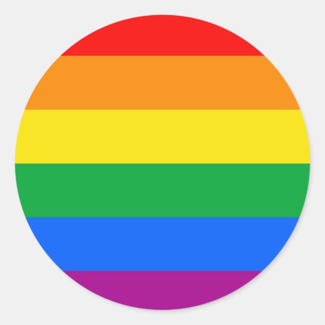 Traditional Gay Pride Flag Classic Round Sticker (Front)
