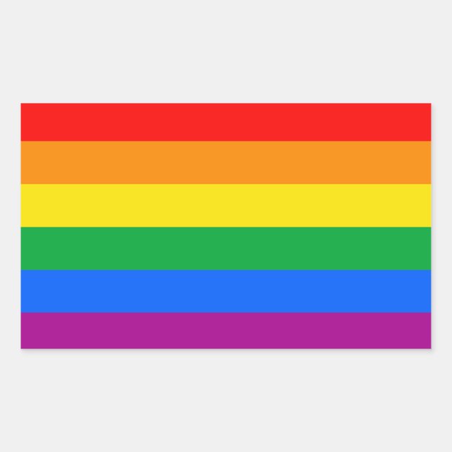 Traditional Gay Pride Flag Rectangular Sticker (Front)