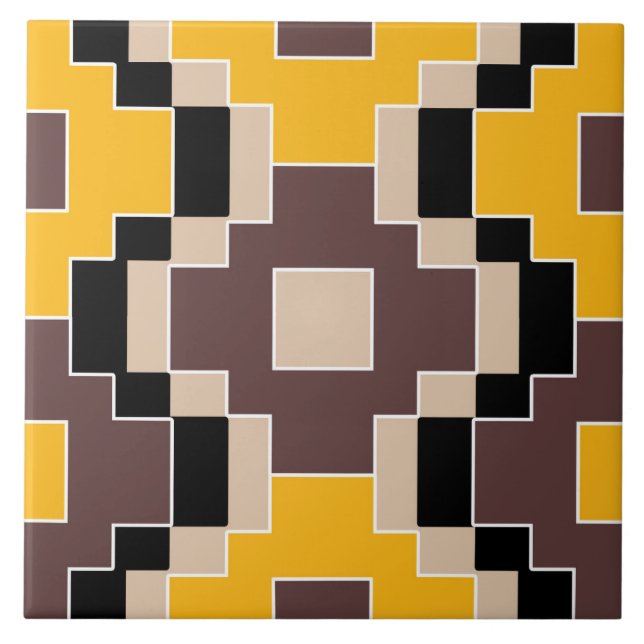Traditional, geometric, elegant, modern, pattern ceramic tile (Front)