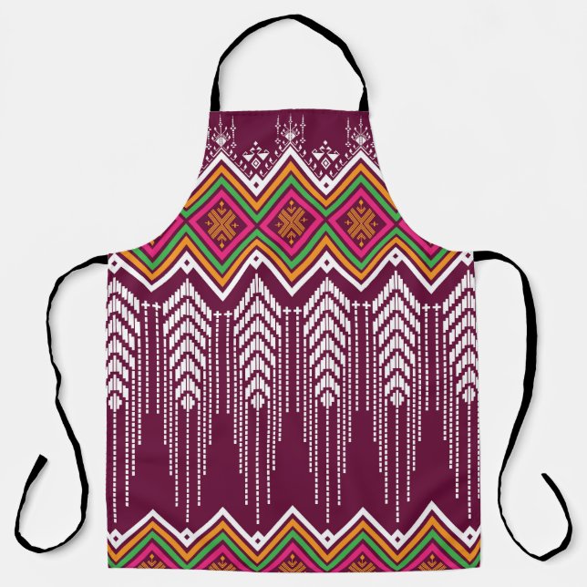 Traditional Geometric Ethnic Pattern Apron (Front)