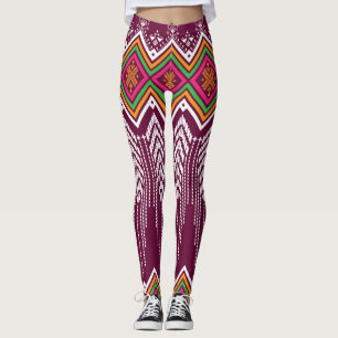 Traditional Geometric Ethnic Pattern Leggings
