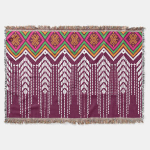 Traditional Geometric Ethnic Pattern Throw Blanket