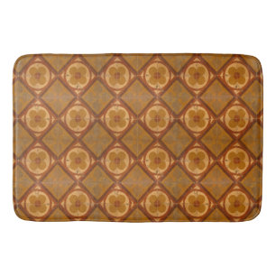 Traditional Geometric Floral Ceramic Tiles Bath Mat