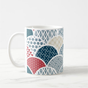 traditional geometric kimono pattern vintage sketc coffee mug