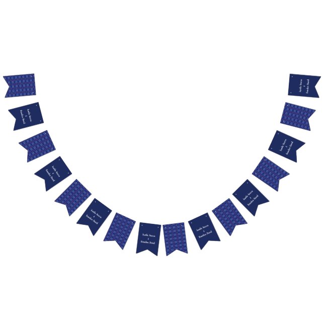 Traditional Geometric Pixel Pattern in Deep Blue  Bunting (All)