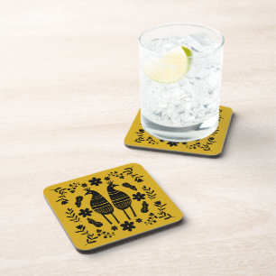 Traditional Germanic Folk Art Bird Coaster