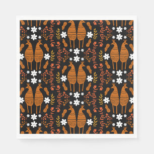 Traditional Germanic Folk Art Bird Napkin