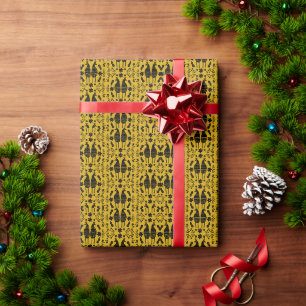 Traditional Germanic Folk Art Bird Wrapping Paper
