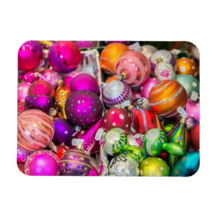Traditional Glass Ornaments At Christmas Market Magnet