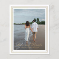 Traditional Gold Budget Wedding Thank You Card