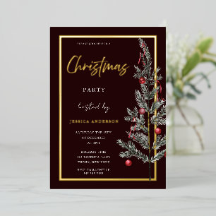 Traditional Gold Foil Christmas Tree Xmas Party