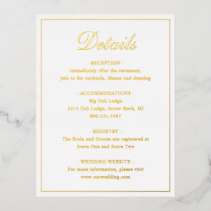 Traditional Gold Foil Wedding Enclosure Card