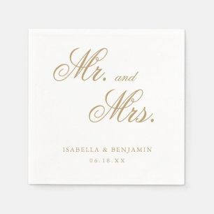 Traditional Gold Formal Elegant Wedding Napkin