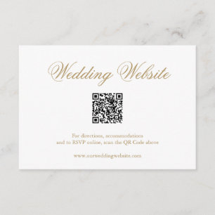 Traditional Gold Formal QR Code Elegant Wedding Enclosure Card