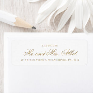 Traditional Gold Formal Wedding Return Address Label