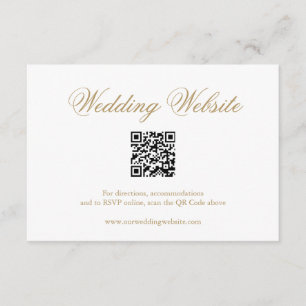 Traditional Gold QR Code Elegant Wedding Enclosure Card