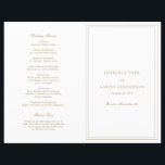 Traditional Gold Timeless Catholic Wedding Program<br><div class="desc">Elegant wedding program with a simple and classic design.</div>