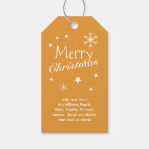 Traditional - Golden Orange - Christmas Gift Tags