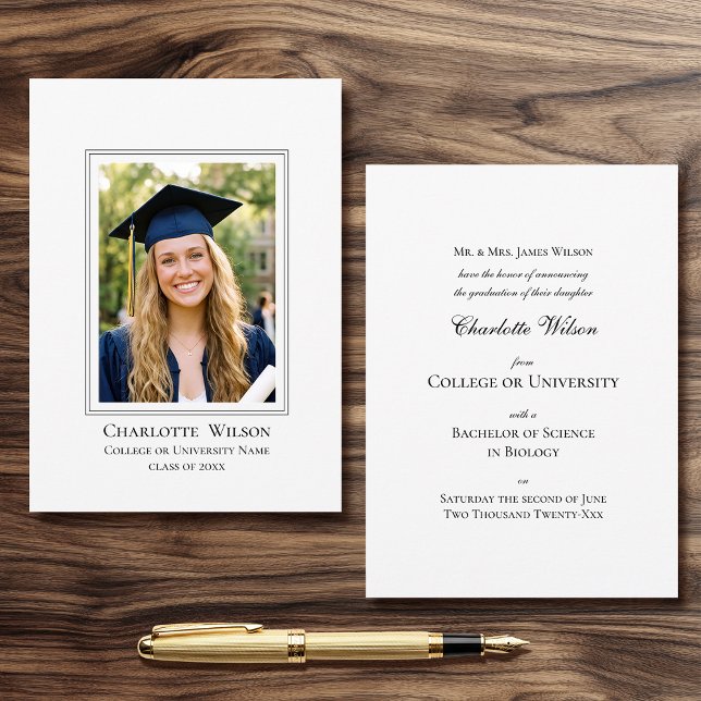 Traditional Graduation Announcement Card Photo (Creator Uploaded)